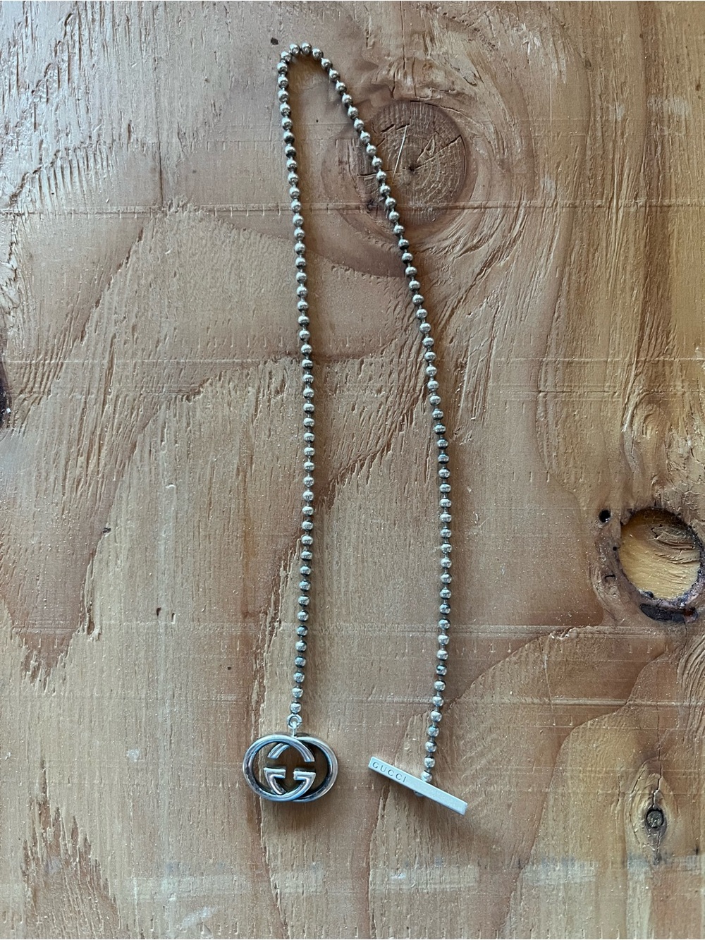 Gucci interlocking G necklace sterling silver gently worn .925 authentic no box